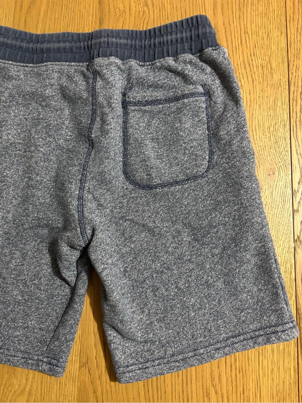 HOMAGE Navy Heather Athletic Drawstring Shorts with Red H Patch